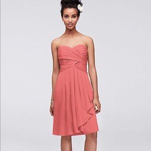 Crinkle Chiffon Dress with Front Cascade